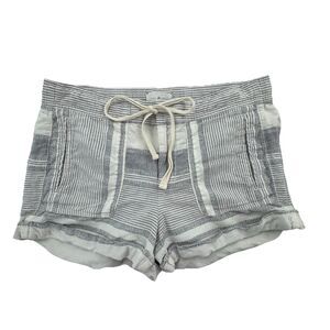 Lou & Grey Linen Blend Shorts Womens S Striped Boho Beach Casual